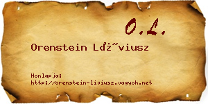 Orenstein Líviusz névjegykártya